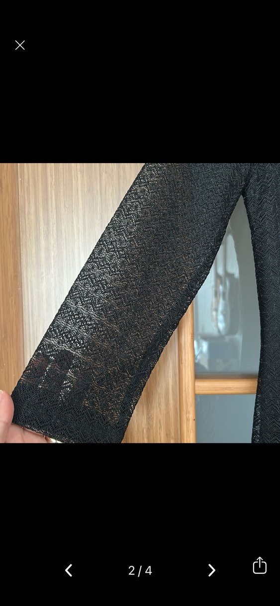 Dantel Detaylı Siyah Midi Elbise - Görsel 2