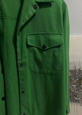 Düğmeli Yeşil Kadın Gömlek Ceket - Görsel 3