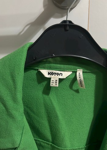 Düğmeli Yeşil Kadın Gömlek Ceket - Görsel 2