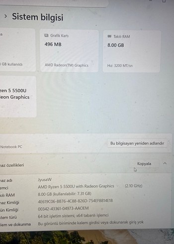 HP 255 G8 AMD RYZEN 5 - Görsel 6