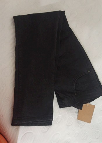 36 Beden Siyah Kadın Normal Boy kot likralı pantolon