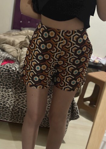 Bohem Tarz Geometrik Desenli Kısa Şort - Görsel 2