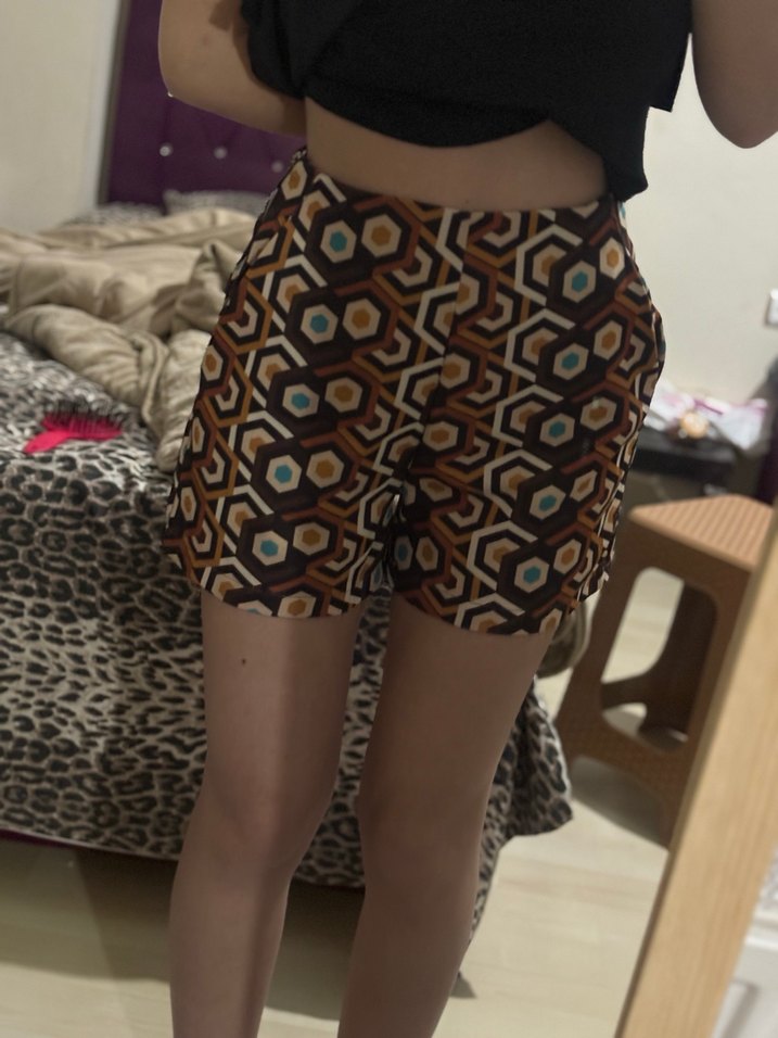 Bohem Tarz Geometrik Desenli Kısa Şort - Görsel 2