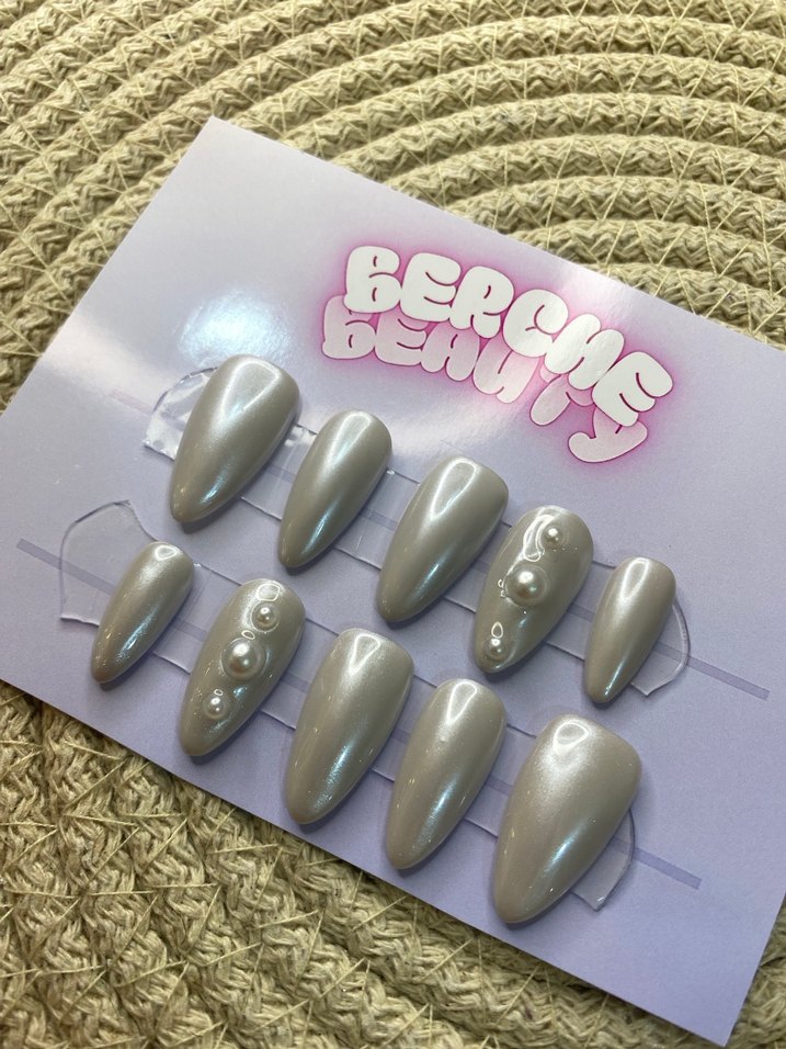 Bride Pearl 10lu protez jel tırnak - Görsel 3