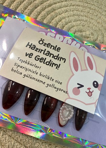 Shining Love orta badem 10lu jel protez tırnak - Görsel 7