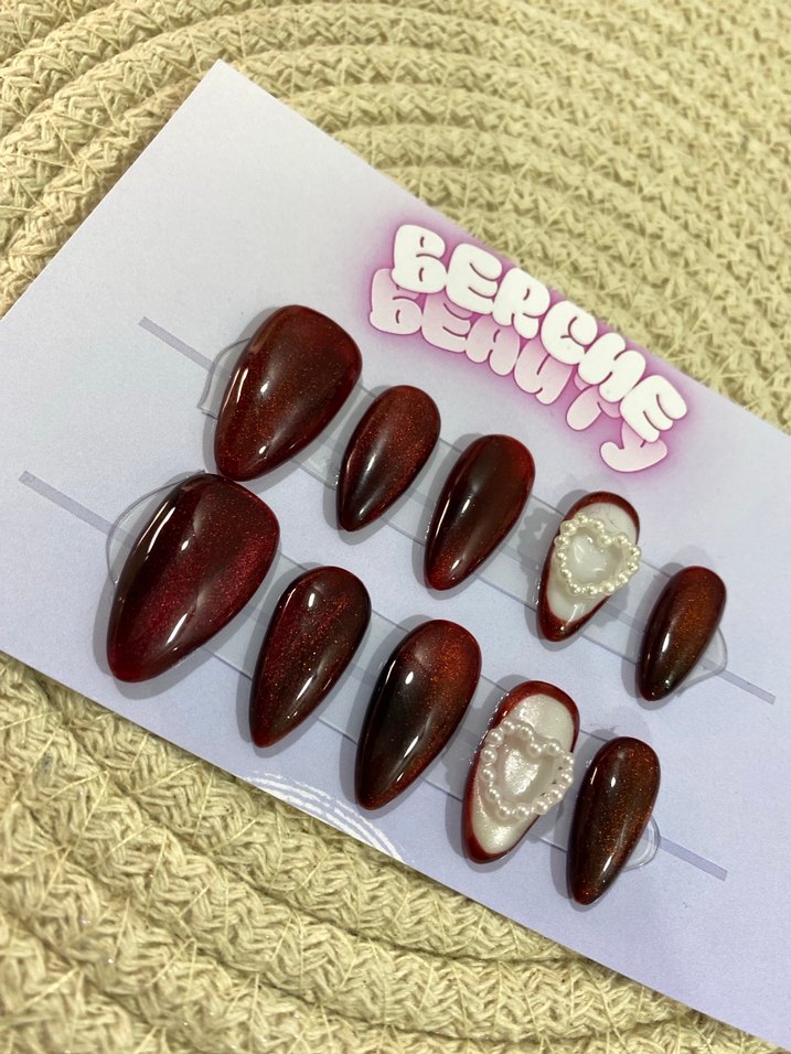 Shining Love orta badem 10lu jel protez tırnak - Görsel 4