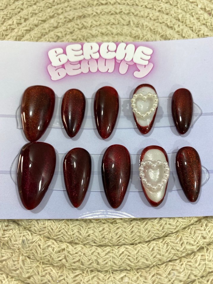 Shining Love orta badem 10lu jel protez tırnak - Görsel 2