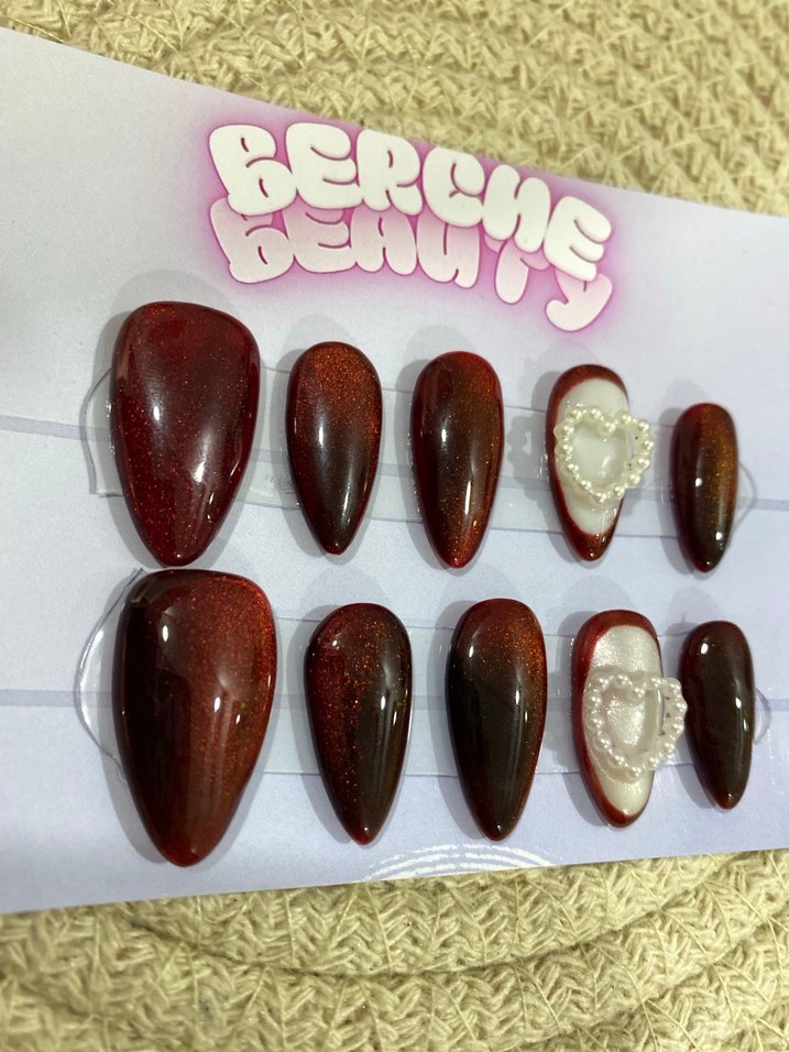 Shining Love orta badem 10lu jel protez tırnak - Görsel 3