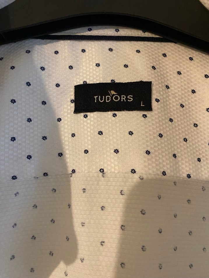 TUDORS Erkek Uzun Kollu Düğmeli Beyaz Gömlek - Görsel 2