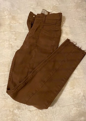 DiLViN Kahverengi Kadın Midi Boy Kot Pantolon - Görsel 3