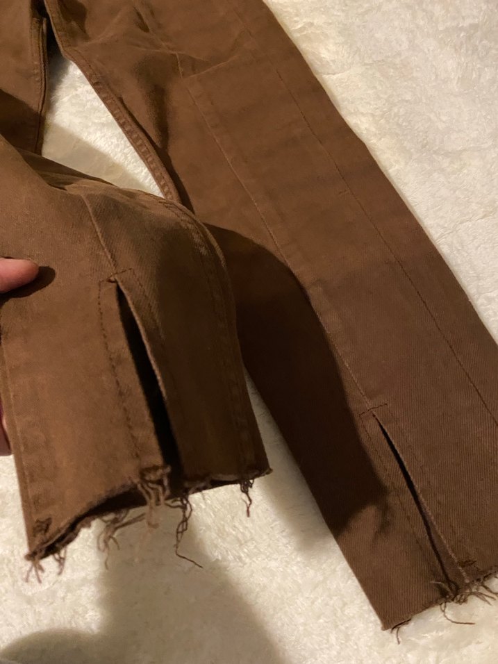 DiLViN Kahverengi Kadın Midi Boy Kot Pantolon - Görsel 4