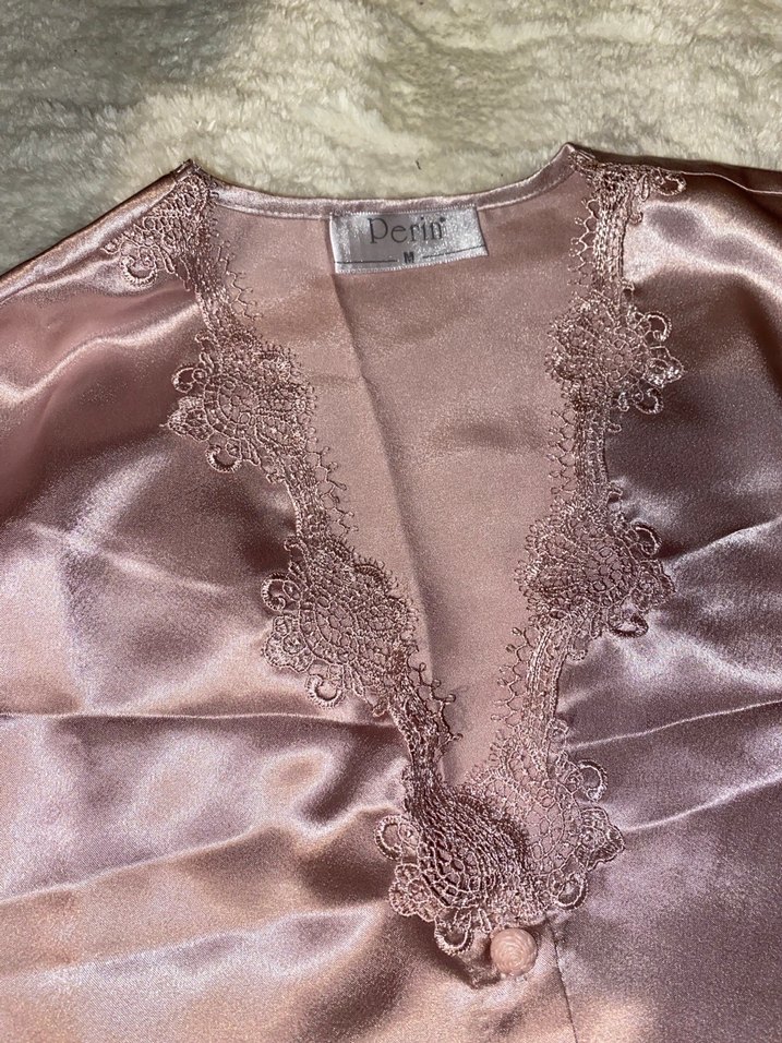 PERİN MARKA Pudra Saten Kadın Sabahlık Takımı - Görsel 5