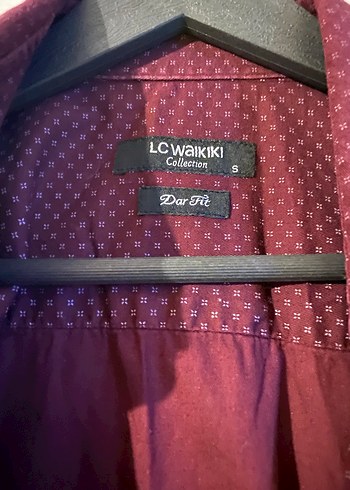 Bordo Düğmeli Uzun Kollu Erkek Gömlek - Görsel 3