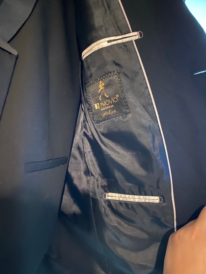 Erkek Siyah Düğmeli Klasik Kesim Takım Elbise - Görsel 5