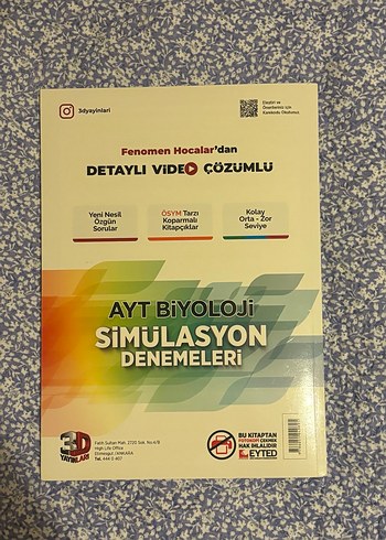 AYT Biyoloji Simülasyon Denemeleri 24'lü - Görsel 2