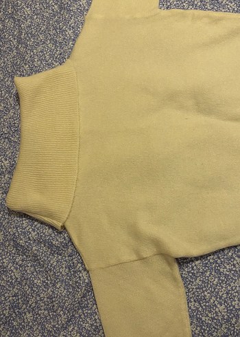 Kadın Krem Örgü Kayık Yaka Kazak - Görsel 3