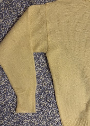 Kadın Krem Örgü Kayık Yaka Kazak - Görsel 5