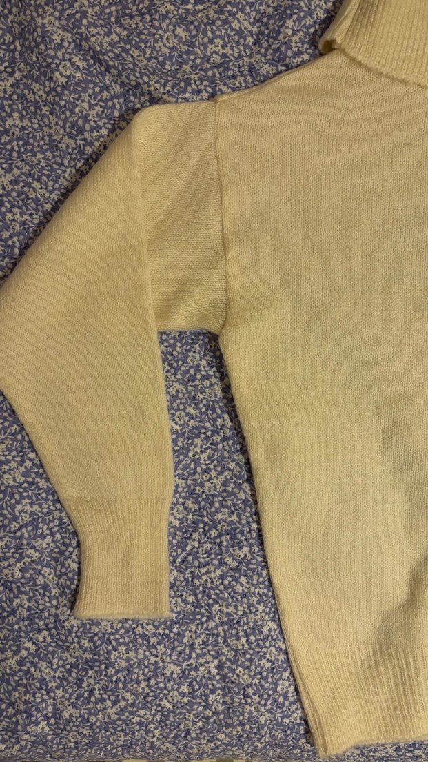 Kadın Krem Örgü Kayık Yaka Kazak - Görsel 5