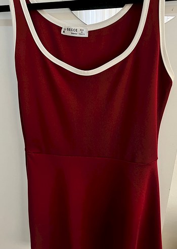 Kırmızı V Yaka Mini Spor Elbise - Görsel 3