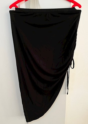 Siyah Drapeli Straplez Mini Bustiyer etek takım - Görsel 3