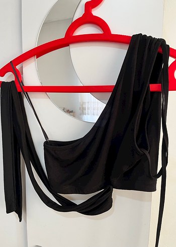 Siyah Drapeli Straplez Mini Bustiyer etek takım - Görsel 2