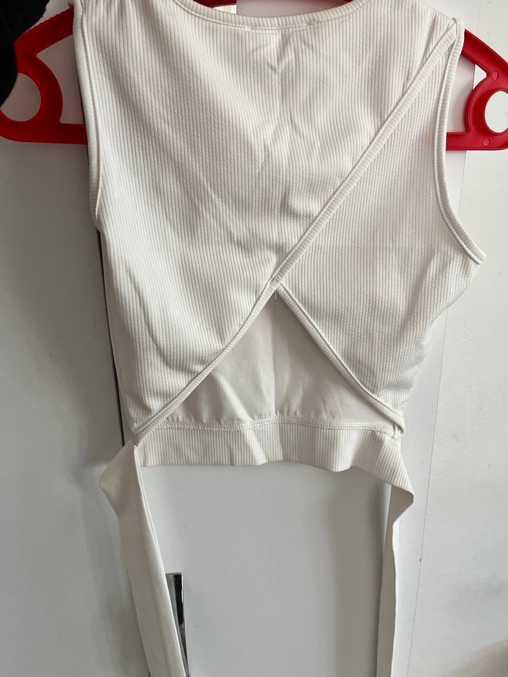 Beyaz Bağlamalı Mini Atlet - Görsel 2