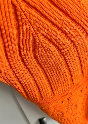 Turuncu Kısa Örgü Streetwear Bralet - Görsel 3