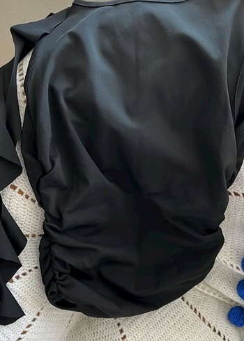 Siyah Fırfırlı Mini Etek takım - Görsel 3