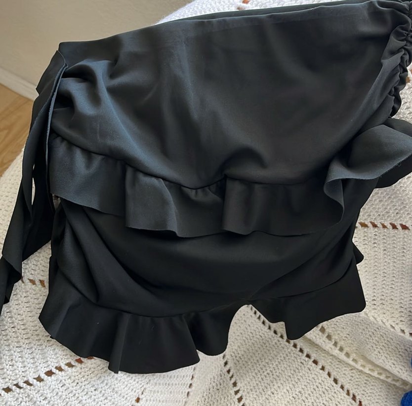 Siyah Fırfırlı Mini Etek takım - Görsel 2