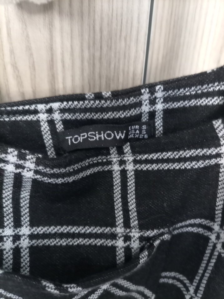 Gri Siyah Ekose elbise - Görsel 3