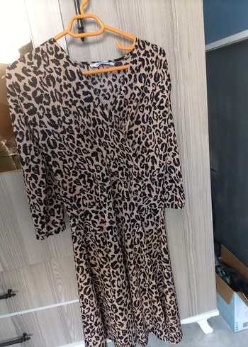 Leopar Desenli yarım Kollu Kadın Elbise - Görsel 3