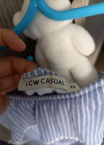 Mavi Çizgili Mini Askılı Elbise - Görsel 4