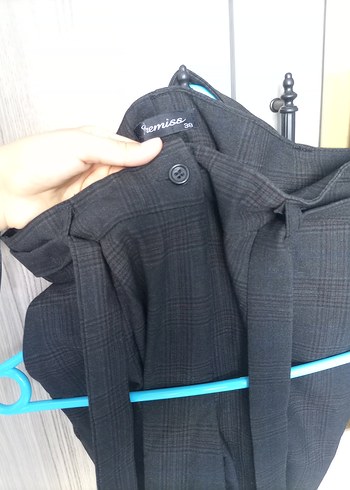 Kadın Gri Pilili Kumaş Pantolon - Görsel 3