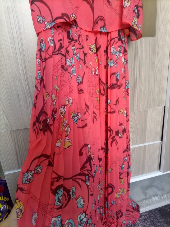 Pembe Baskılı Bohem Uzun Elbise - Görsel 3