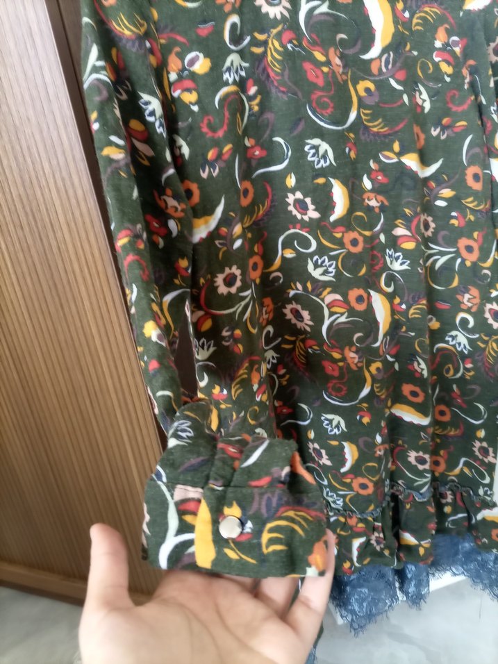 Çiçek Desenli Uzun Kollu Bohem elbise - Görsel 4