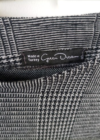 Gri Ekose Uzun Kollu Midi Elbise - Görsel 5