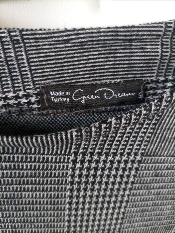 Gri Ekose Uzun Kollu Midi Elbise - Görsel 5