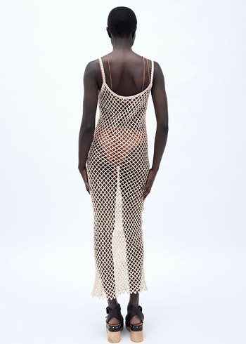 Bej File Örgü Elbise - Görsel 2