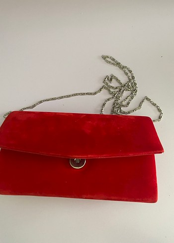 Kırmızı Süet Kadın Portföy Çanta - Görsel 2
