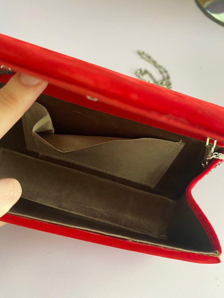 Kırmızı Süet Kadın Portföy Çanta - Görsel 3