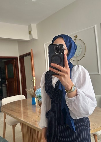 Lacivert Kadın çizgili tulum - Görsel 5