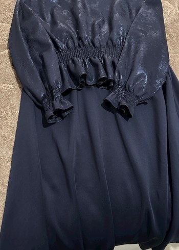 Lacivert simli Uzun Kollu etekli takım - Görsel 3