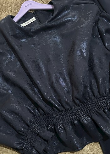 Lacivert simli Uzun Kollu etekli takım - Görsel 5