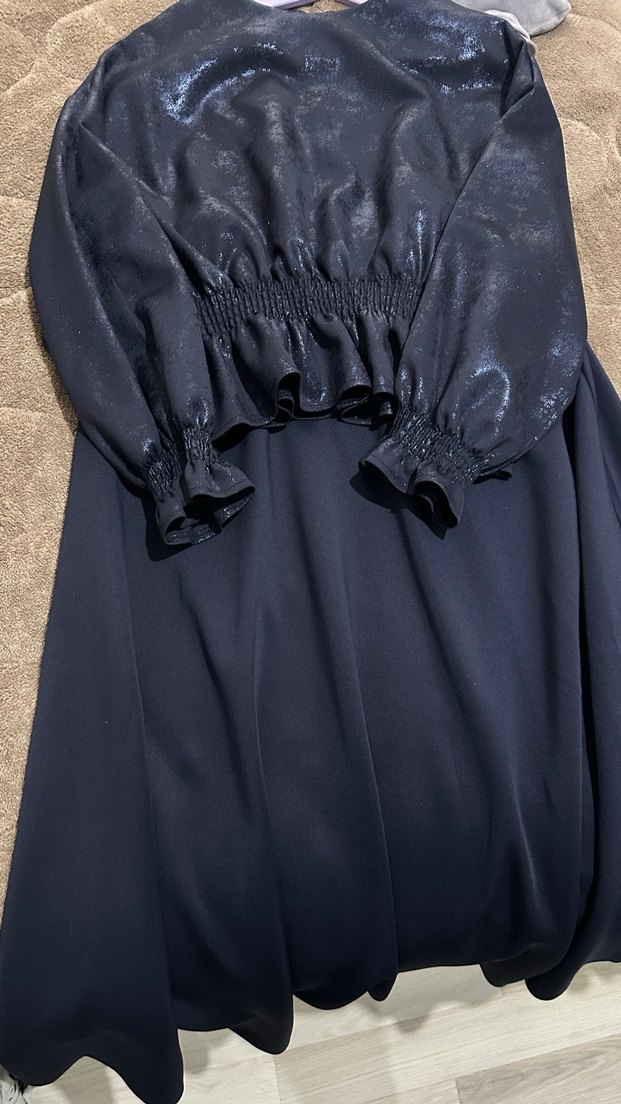 Lacivert simli Uzun Kollu etekli takım - Görsel 3