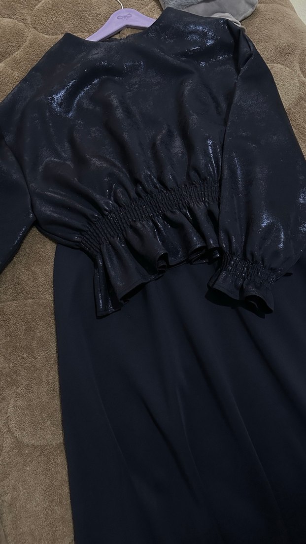 Lacivert simli Uzun Kollu etekli takım - Görsel 2