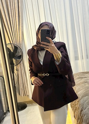 Bordo Kadın Blazer Ceket - Görsel 4