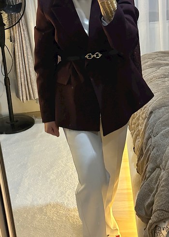 Bordo Kadın Blazer Ceket - Görsel 3