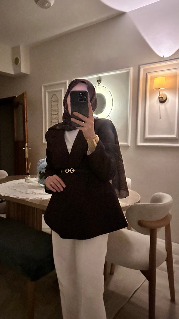 Bordo Kadın Blazer Ceket - Görsel 5