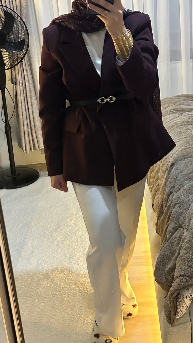 Bordo Kadın Blazer Ceket - Görsel 3
