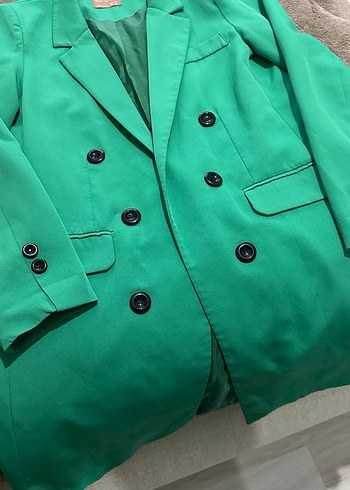 Parlak Yeşil Kadın Blazer Ceket - Görsel 2